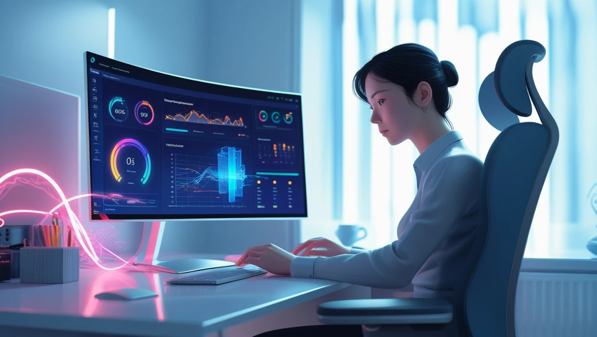 Featured image of a woman sitting at a computer.