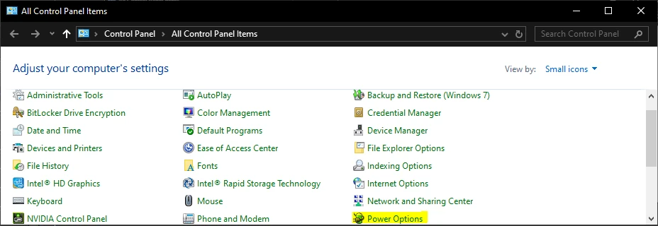 Windows Control Panel